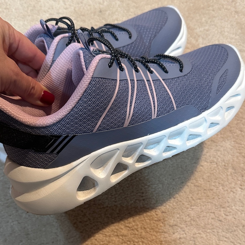 Athletic Works Women's Sneakers in Purple and White with pink interior & inside